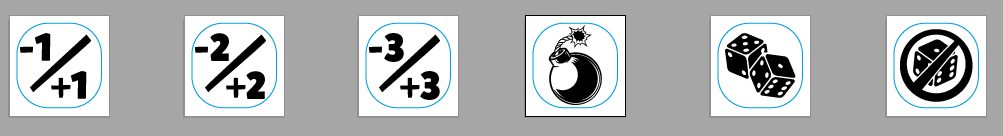 The six Wild Die faces